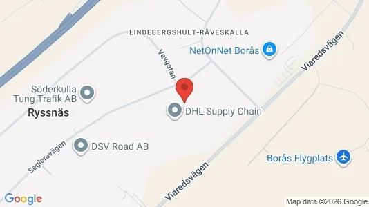Industrilokaler att hyra i Borås - kort over placeringen