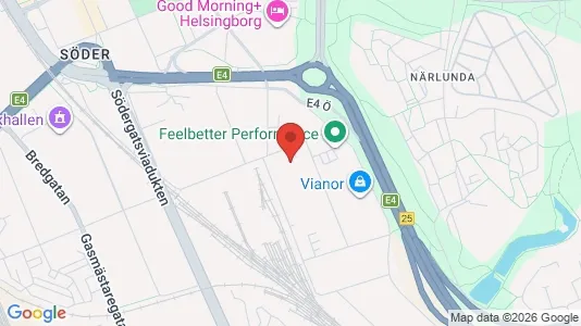 Lagerlokaler att hyra i Helsingborg - kort over placeringen