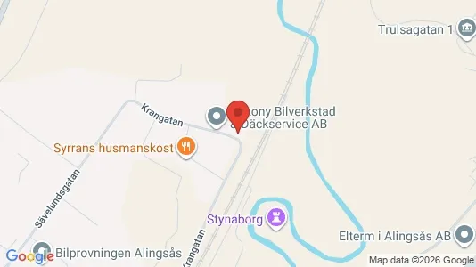 Lagerlokaler att hyra i Alingsås - kort over placeringen