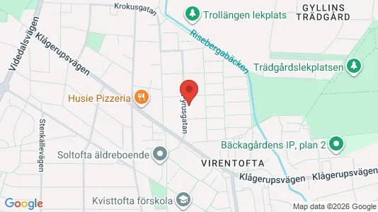 Lagerlokaler att hyra i Husie - kort over placeringen