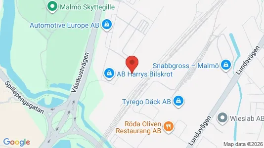 Lagerlokaler att hyra i Malmö Centrum - kort over placeringen