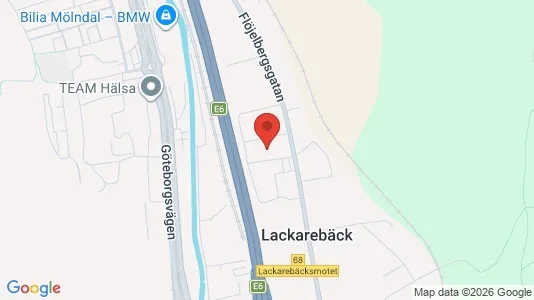 Lagerlokaler att hyra i Mölndal - kort over placeringen