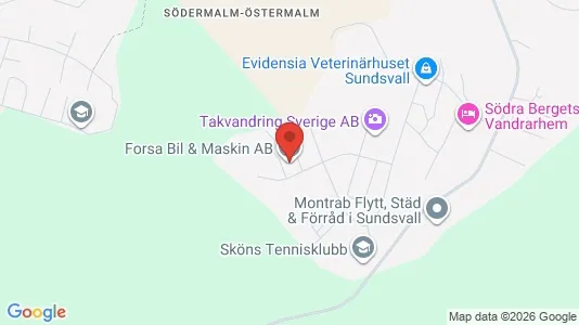 Lagerlokaler att hyra i Sundsvall - kort over placeringen