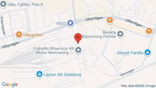 Industrilokaler att hyra i Göteborg Östra - kort over placeringen