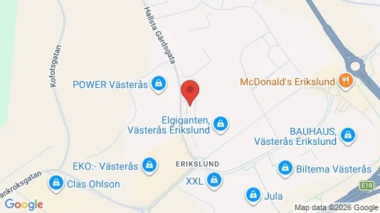 Lagerlokaler att hyra i Västerås - kort over placeringen