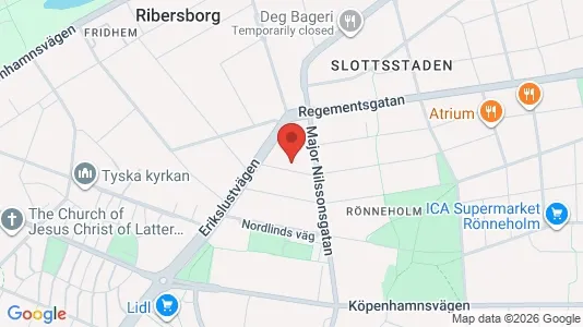 Lagerlokaler att hyra i Malmö Centrum - kort over placeringen