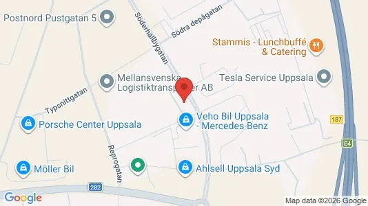 Kontorslokaler att hyra i Uppsala - kort over placeringen