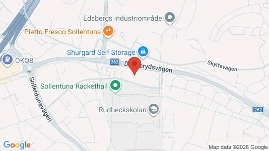 Lagerlokaler att hyra i Sollentuna - kort over placeringen