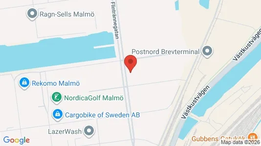 Lagerlokaler att hyra i Malmö Centrum - kort over placeringen