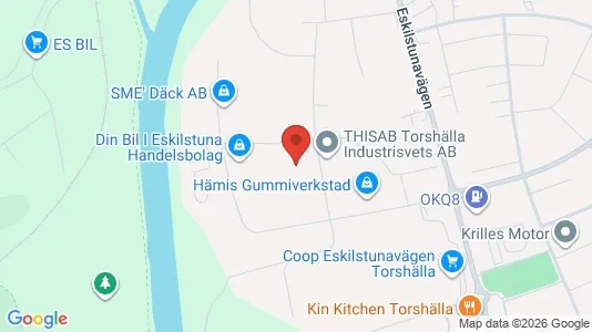 Industrilokaler att hyra i Eskilstuna - kort over placeringen