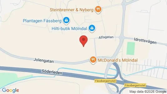 Kontorslokaler att hyra i Mölndal - kort over placeringen