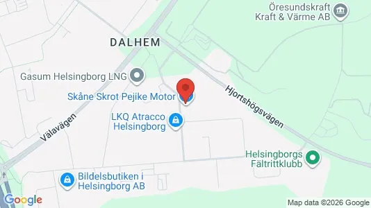 Lagerlokaler att hyra i Helsingborg - kort over placeringen