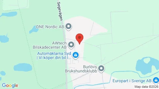 Lagerlokaler att hyra i Burlöv - kort over placeringen