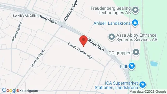 Lagerlokaler att hyra i Landskrona - kort over placeringen