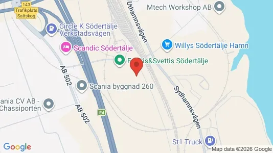 Lagerlokaler att hyra i Södertälje - kort over placeringen