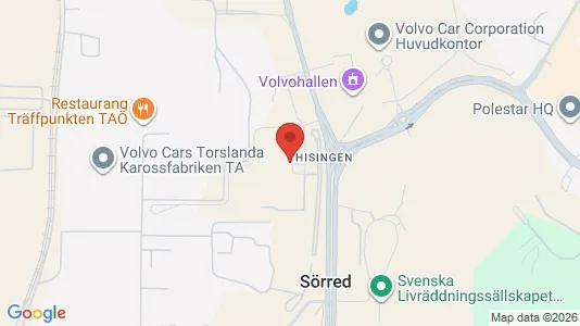 Lagerlokaler att hyra i Västra hisingen - kort over placeringen