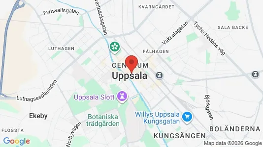 Industrilokaler att hyra i Uppsala - kort over placeringen