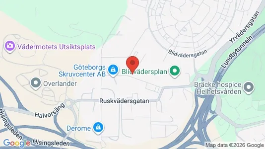 Industrilokaler att hyra i Västra hisingen - kort over placeringen
