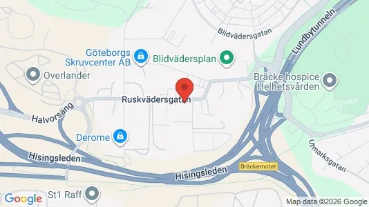 Lagerlokaler att hyra i Västra hisingen - kort over placeringen