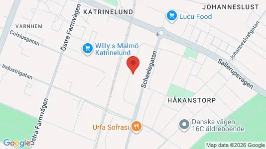 Lagerlokaler att hyra i Malmö Centrum - kort over placeringen