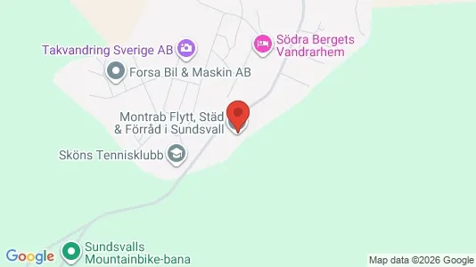 Industrilokaler att hyra i Sundsvall - kort over placeringen