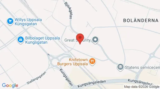 Industrilokaler att hyra i Uppsala - kort over placeringen