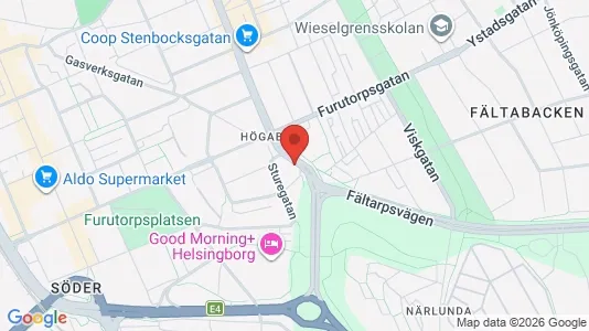 Kontorslokaler att hyra i Helsingborg - kort over placeringen