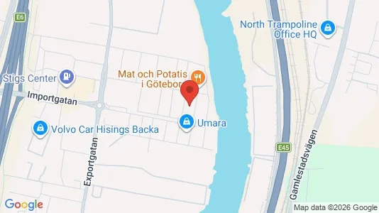 Lagerlokaler att hyra i Göteborg Östra - kort over placeringen