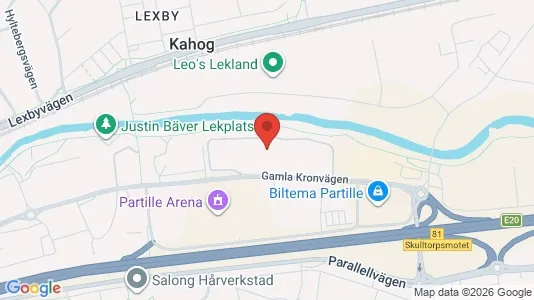 Lagerlokaler att hyra i Partille - kort over placeringen