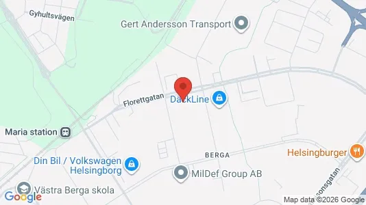 Lagerlokaler att hyra i Helsingborg - kort over placeringen