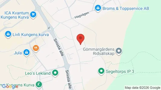Lagerlokaler att hyra i Huddinge - kort over placeringen