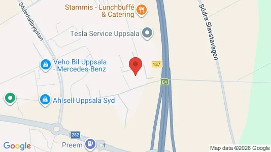 Industrilokaler att hyra i Uppsala - kort over placeringen