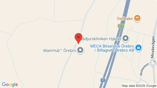 Lagerlokaler att hyra i Örebro - kort over placeringen