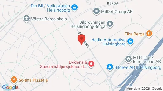 Kontorslokaler att hyra i Helsingborg - kort over placeringen