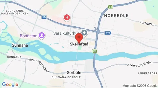 Lagerlokaler att hyra i Skellefteå - kort over placeringen