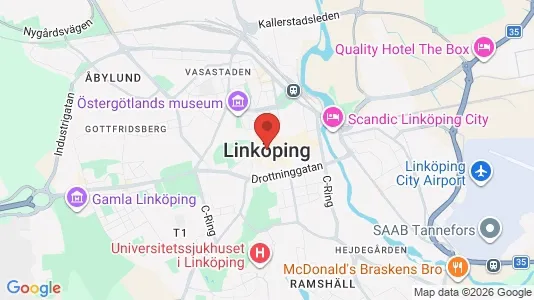 Lagerlokaler att hyra i Linköping - kort over placeringen