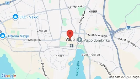 Lagerlokaler att hyra i Växjö - kort over placeringen