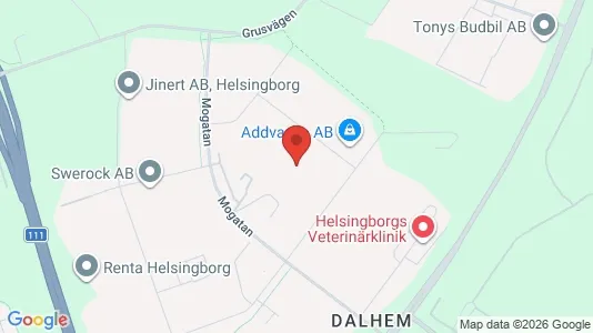 Industrilokaler att hyra i Helsingborg - kort over placeringen