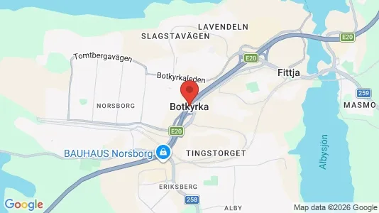 Lagerlokaler att hyra i Botkyrka - kort over placeringen