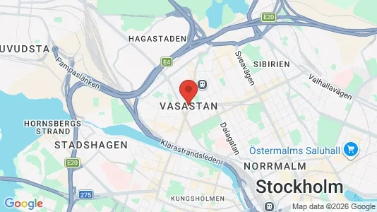 Lagerlokaler att hyra i Vasastan - kort over placeringen