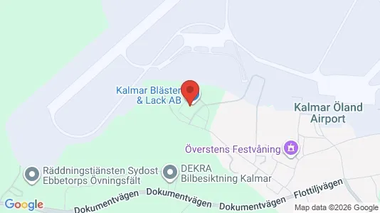 Lagerlokaler att hyra i Kalmar - kort over placeringen