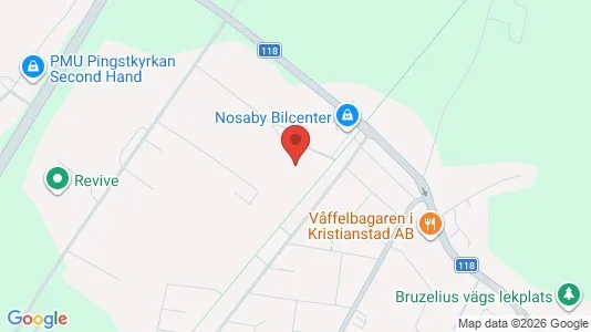 Lagerlokaler att hyra i Kristianstad - kort over placeringen