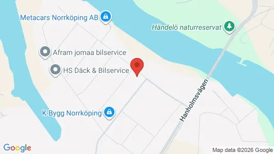 Lagerlokaler att hyra i Norrköping - kort over placeringen