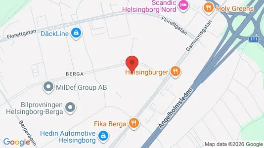 Lagerlokaler att hyra i Helsingborg - kort over placeringen
