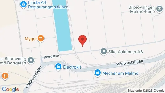 Lagerlokaler att hyra i Malmö Centrum - kort over placeringen