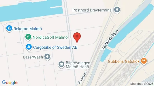 Lagerlokaler att hyra i Malmö Centrum - kort over placeringen