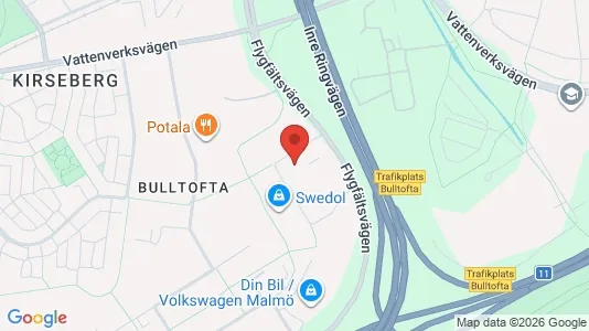 Lagerlokaler att hyra i Malmö Centrum - kort over placeringen