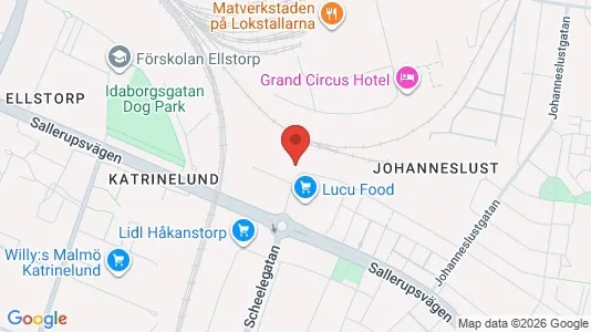 Lagerlokaler att hyra i Malmö Centrum - kort over placeringen