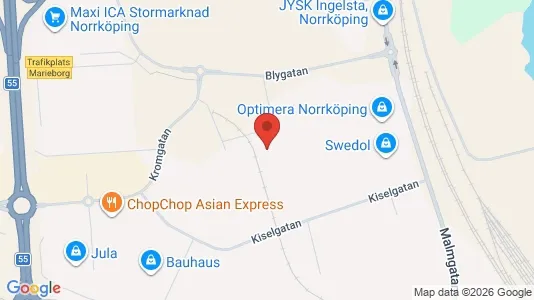 Lagerlokaler att hyra i Norrköping - kort over placeringen
