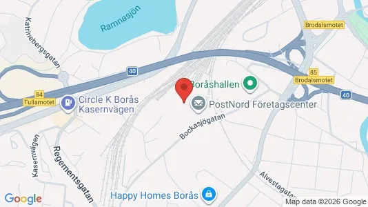 Lagerlokaler att hyra i Borås - kort over placeringen